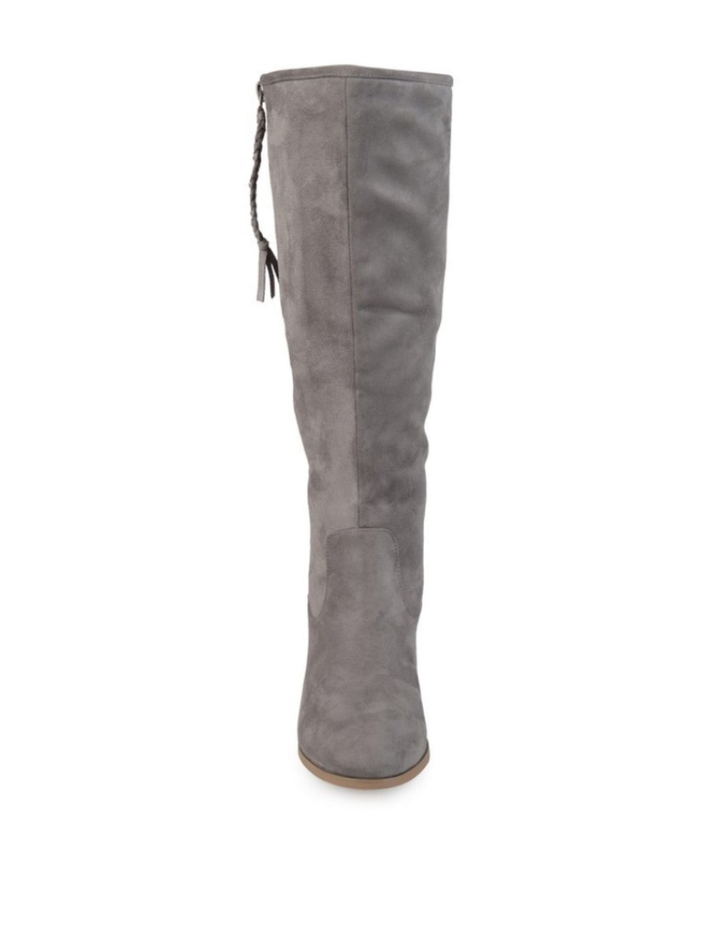 Journee Collection Women's Sanora Knee High Boots Grey Faux Suede Size 5.5 - Picture 7 of 8